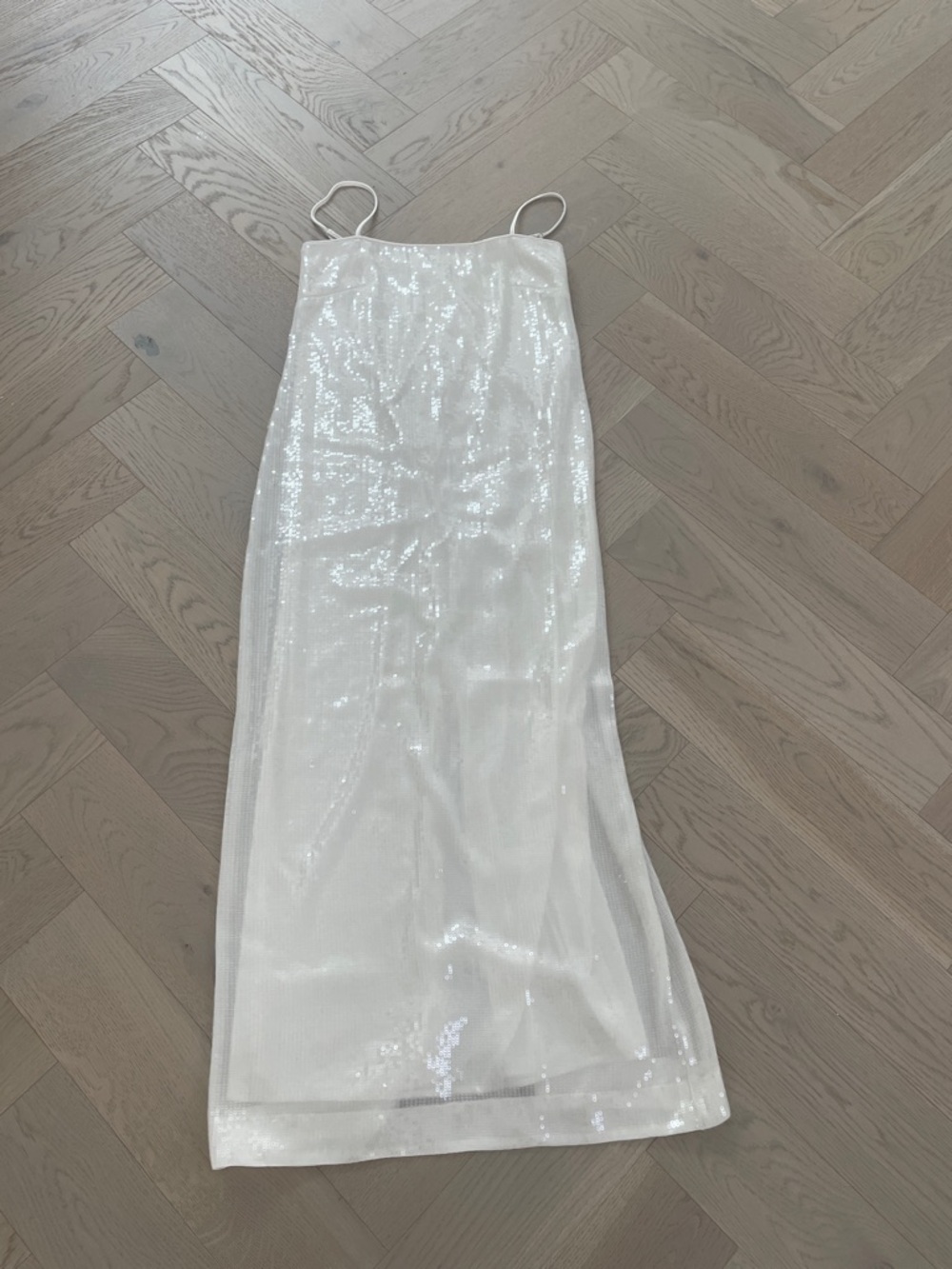 Gianni Bini White Sequin Slip Dress